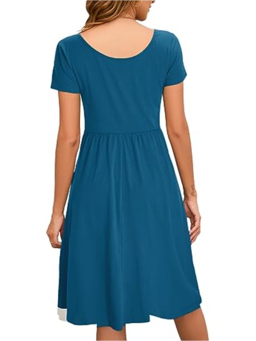 Women's Sleeveless V-Neck Casual Midi Dress with Pockets, Floral Boho Sun Dress - Picture 4 of 5